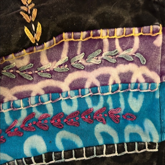 EUC Rising International Black Multicolor Embroidered boho Jacket - Picture 6 of 11